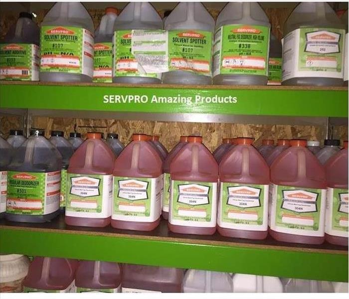 Servpro Cleaning Products on shelves